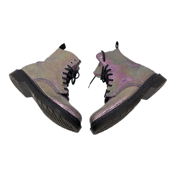 Dr. Martens Purple Combat Moto Boots 1460 PASCAL SNAKE METALLIC SUEDE BOOTS L 7 - Picture 10 of 10
